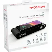 Thomson Wekkerradio oplaadstation - - Zwart - Inductie 15W, Temperatuur, USB-C poort, Voeding 230V