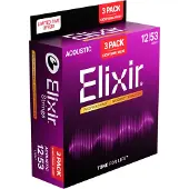 Elixir Phosphor Bronze Nanoweb 12-53 3 Pack