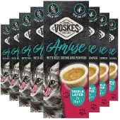 Voskes 8x Kattensnack Triple Layer Rund-sumiri-pompoen 7x30 Gr