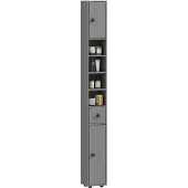 Kleankin Badkamerkast op de vloer-Spaanplaat-20L x 20B x 180H cm-Grijs