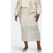 ONLY Carmakoma Carmaddison Midi-rok Dames Wit S-42/44