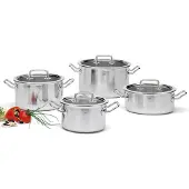 Spring Brigade Premium pannenset met glasdeksels 4-delig