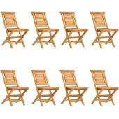 vidaXL Tuinstoelen inklapbaar 8 st 47x63x90 cm massief teakhout