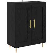 vidaXL Dressoir, zwart, eikenlook, 69,5 x 34 x 90 cm