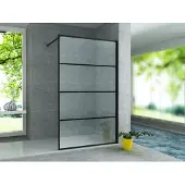 Aloni Pure Inloopdouche 140cm Met Antikalk & Zwart Raster Profiel - Veiligheidsglas - Douche - 5404024115651