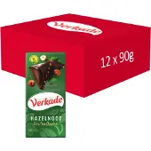 Verkade Chocoladereep Extra Puur - Hazelnoot - 12 x 90 gram