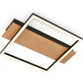 Briloner LED-plafondlamp Kada, hout licht, Woon-/ Eetkamer, Hout, Modern, LED plafondlamp