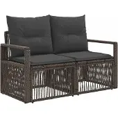 vidaXL Tuin Sofa 2-Aantal zitplaatsen Grijs poly rattan