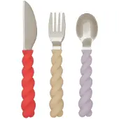 OYOY Mellow kinderbestek 3-delig Lavender-Vanilla-CherryRed