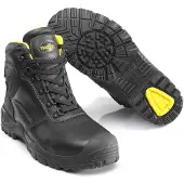 Mascot F0165-902-0907, Enkelboots, Heren, Volwassenen, Zwart, Geel, Effen, Veterluiting