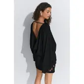 Gina Tricot  - Draped back mini dress - mini jurken - Zwart - 38 - Dames