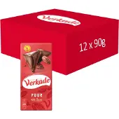 Verkade Chocoladereep Puur - 12 x 90 gram