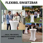 TRUTZHOLM - Statafelhoes Ø 60 cm - Stretch - Wit - Bartafelhoes - Tafelkleed - Kreukvrij - Voor Feest & Horeca