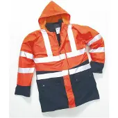 Hydrowear Polperro Parka Zwart/Fluor Oranje maat 3XL heren