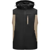 FHB Justus Softshell-Gilet Beige-Zwart maat 4XL heren