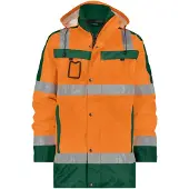 Dassy Limasol Hogezichtbaarheidsparka Fluo-Oranje/Flessengroen maat 3XL heren