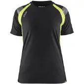 Blakläder Dames T-Shirt Visible 34021030 | Zwart/High-Vis Geel | Maat XXL - 7330509707470