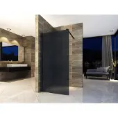 Aloni Pure Inloopdouche Rookglas 100cm Met Antikalk & Zwart Profiel - Veiligheidsglas - Douche - 5404024102859