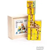 Bajo houten blokpuzzel Dierentuin - educatief speelgoed 9 stukjes.