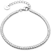Luxenter 925 Sterling zilveren armband met gerhodineerde briljant zirkonia - Oty