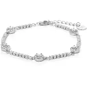 Luxenter 925 Sterling zilveren armband met gerhodineerde briljant zirkonia - Daimas