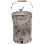 Clayre & Eef Pedaalemmer 24x24x36 cm Grijs Metaal