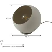 LINDBY Tafellampe , Somolia, Beige, Woonkamer, Metaal, Modern
