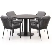 Tierra Outdoor + 10% kassakorting | Liv/La Fonte ø120cm dining tuinset 5-delig