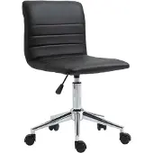 SVITA Kinder Bureaustoel Draaibare Bureau Stoel Met Faux Leer Bekleding Ergonomische Verstelbare Kinderstoel Zwart