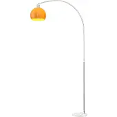 HOMCOM booglamp met voetschakelaar - Vloerlamp - Staande lamp - Leeslamp - Boogvloerlamp - Oranje