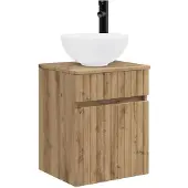 vidaXL Wandgemonteerde wastafelmeubel Artisanaal eiken