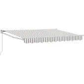 vidaXL Uitschuifbare luifel Lichtgrijs en wit 3,5 x 2,5 m