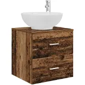 vidaXL Wandgemonteerde wastafel van een meubel Oud hout