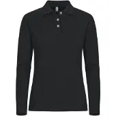 Clique Stretch Premium Polo L/S Women Dames Zwart maat 44/XXL dames