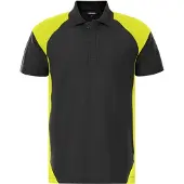 Fristads Heavy poloshirt 7047 GPM Zwart/Hi-Vis Geel maat 2XL heren