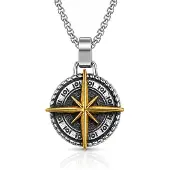 Mendes heren ketting Edelstaal Kompas Amulet