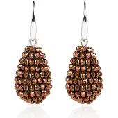 Cilla Jewels Druppel oorhangers Kristal Brons