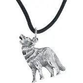 EtNox Zilveren hanger huilende wolf (K4021)