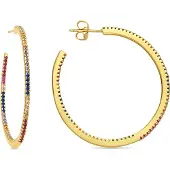 Luxenter oorbellen met glanzende 18k gouden afwerking zirkonia - Macare