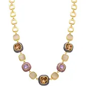 Luxenter Multicolour Zirkonia collier afgewerkt in 18k geelgoud - Drogolo