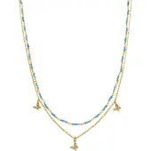 Luxenter Luxeketting met Blauw Kristal 18k goud afwerking - Zinli