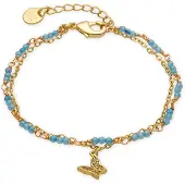 Luxenter Armband met Blauw Kristal 18k goud afwerking - Zinli