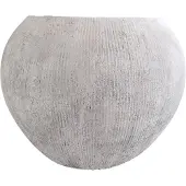 Ptmd Yolenda Cream Cement Fiber Big Pot Stripe Pattern