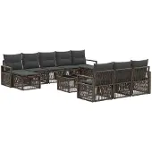 vidaXL Tuinbankenset 11 st Grijs poly rattan