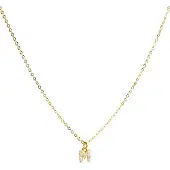 Luxenter Luxeketting met glanzende zirkonia 18k goud afwerking - Alfabet
