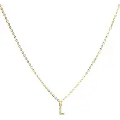 Luxenter Luxeketting met glanzende zirkonia 18k goud afwerking - Alfabet