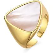 Luxenter ring met 18k goudfinish wit parelmoer - Sune