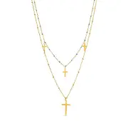 Luxenter Blauw Kristallen Ketting afgewerkt in 18k geel goud - Lidriel