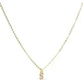 Luxenter Luxeketting met glanzende zirkonia 18k goud afwerking - Alfabet