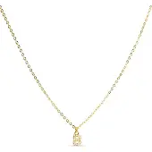 Luxenter Luxeketting met glanzende zirkonia 18k goud afwerking - Alfabet